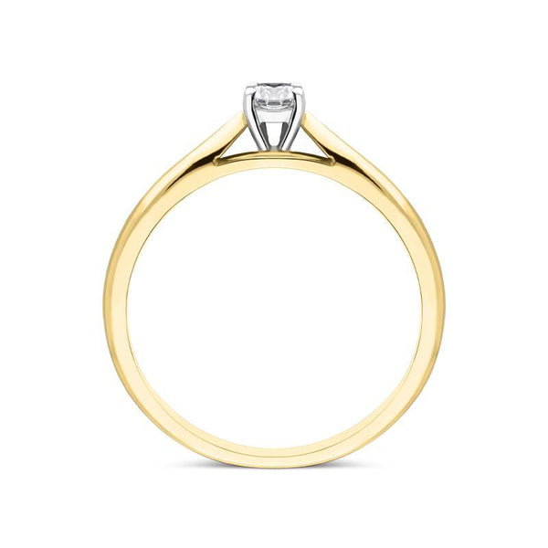  00177338 18ct Yellow Gold 0.15ct Brilliant Cut Diamond Solitaire Ring FEU-2144