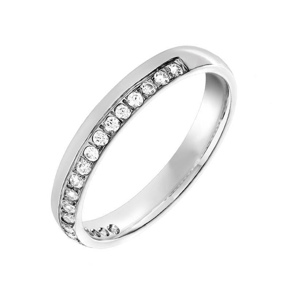 Platinum 0.22ct Diamond Offset Half Eternity Ring, BNN-092.