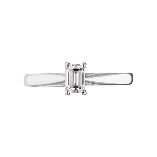 Platinum 0.40ct Diamond Emerald Cut Solitaire Ring, FEU-801_2