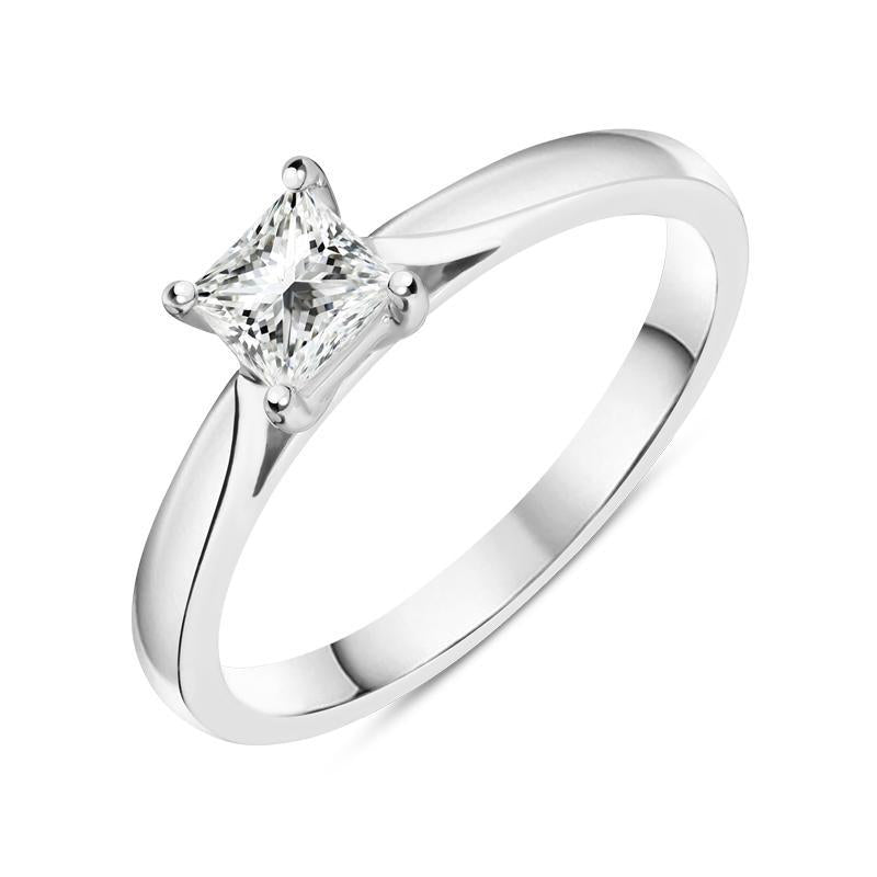 Platinum 0.41ct Diamond Princess Cut Solitaire Ring FEU-2013